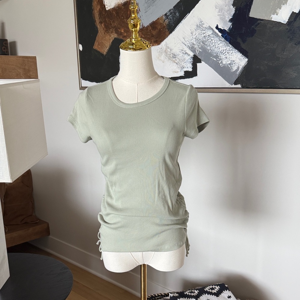 Anthropologie Maeve Ribbed Cinched Tee